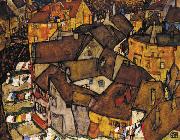 Krumau Town Crescent I(The Small City V) (mk12) Egon Schiele